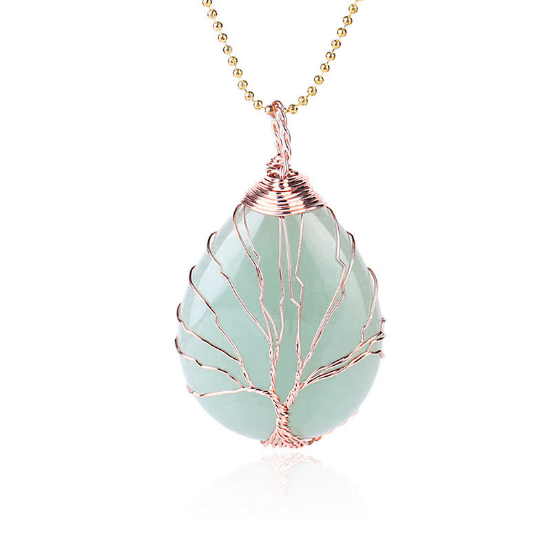 Buddha Stones Natural Quartz Crystal Tree Of Life Healing Energy Necklace Pendant - image 7