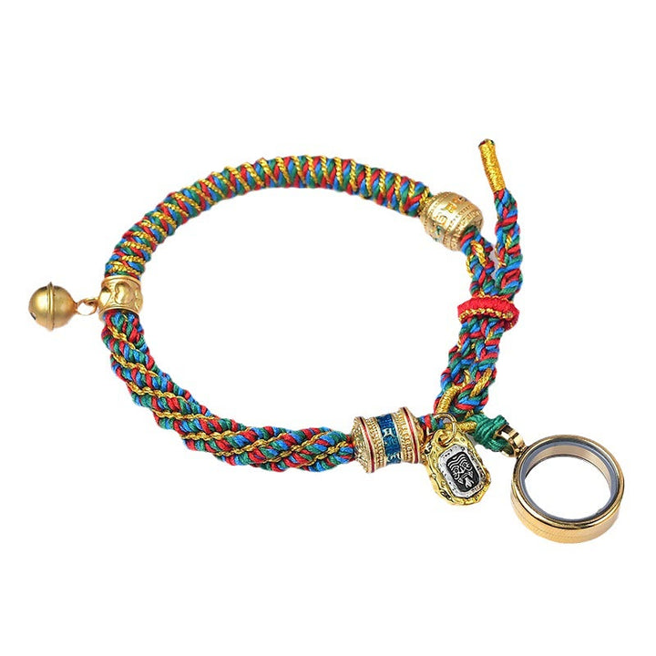 Buddha Stones Tibetan Om Mani Padme Hum Carved Zakiram Goddess of Wealth Charm Amulet Bracelet - image 4