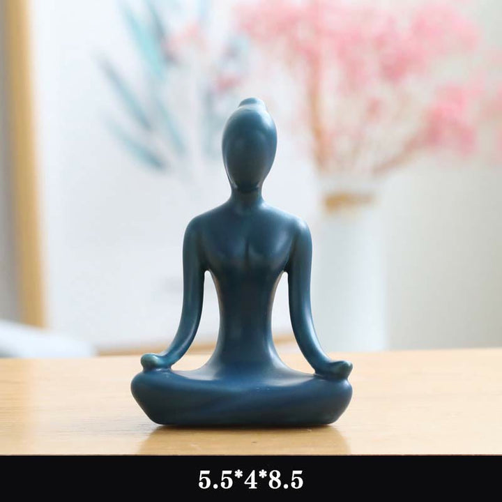 Abstract Yoga Meditation Exercise Ceramics Spiritual Figurine Sculpture Decoration - image 2