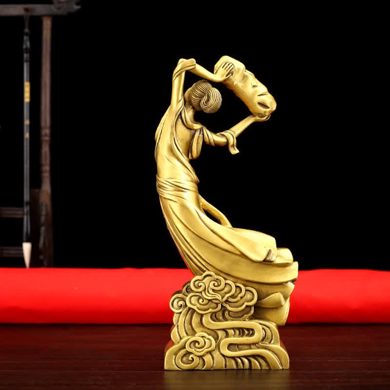 Bodhisattva Nuwa Mends The Sky Protection Copper Statue Decoration - image 2