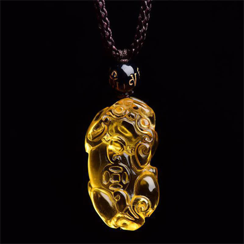 Buddha Stones FengShui Citrine PiXiu Wealth Necklace Pendant - image 6