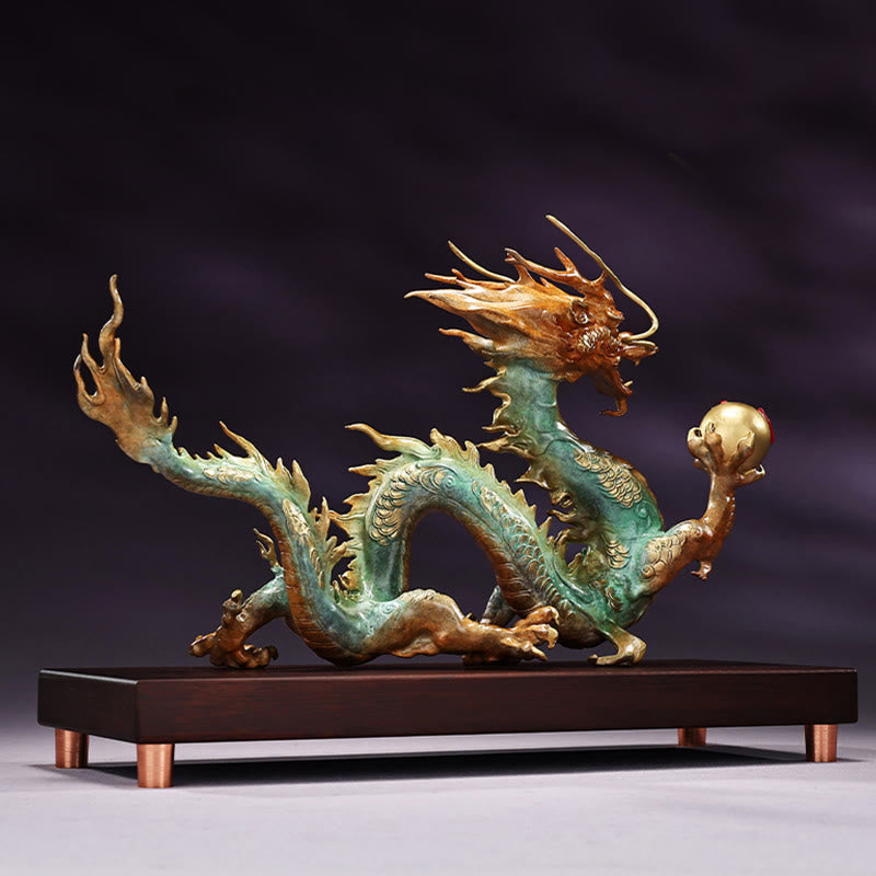  ❗❗❗A Flash Sale- Buddha Stones Year Of The Dragon Auspicious Dragon Brass Copper Luck Success Office Decoration - image 9