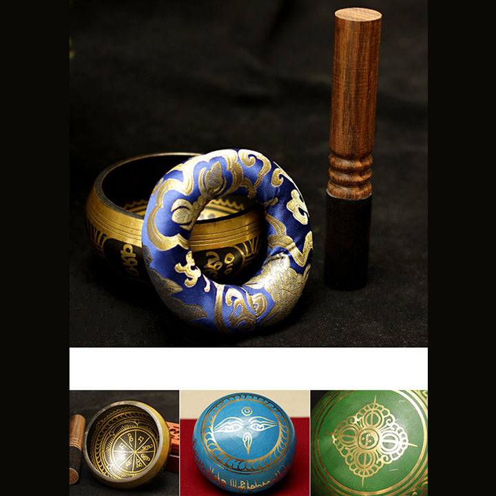 Tibetan Meditation Sound Bowl Handcrafted for Healing and Mindfulness Support Protection Singing Bowl Set - image 11