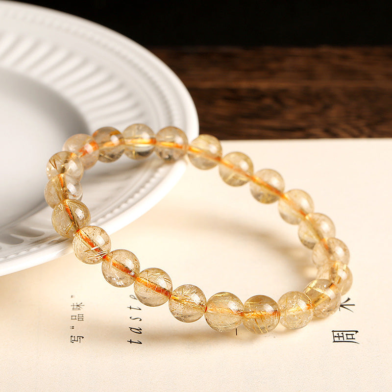 Buddha Stones Natural Rutilated Quartz Auspiciousness Protection Bracelet - image 2