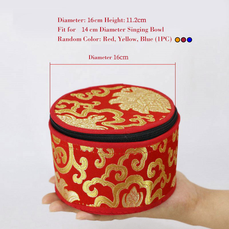 Tibetan Singing Bowl Storage Bag with Zipper Closure Decoration - 16cm(Random Color) - image 10