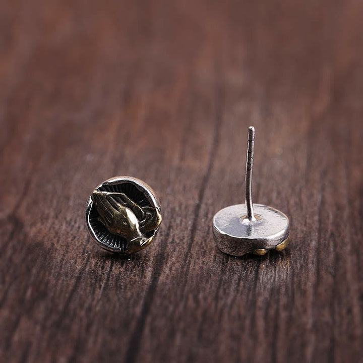 925 Sterling Silver Namaste Equality Stud Earrings - image 11