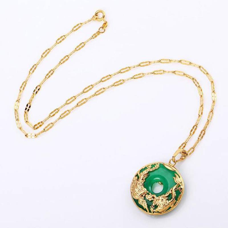 Buddha Stones Natural Jade Prosperity Necklace - image 3