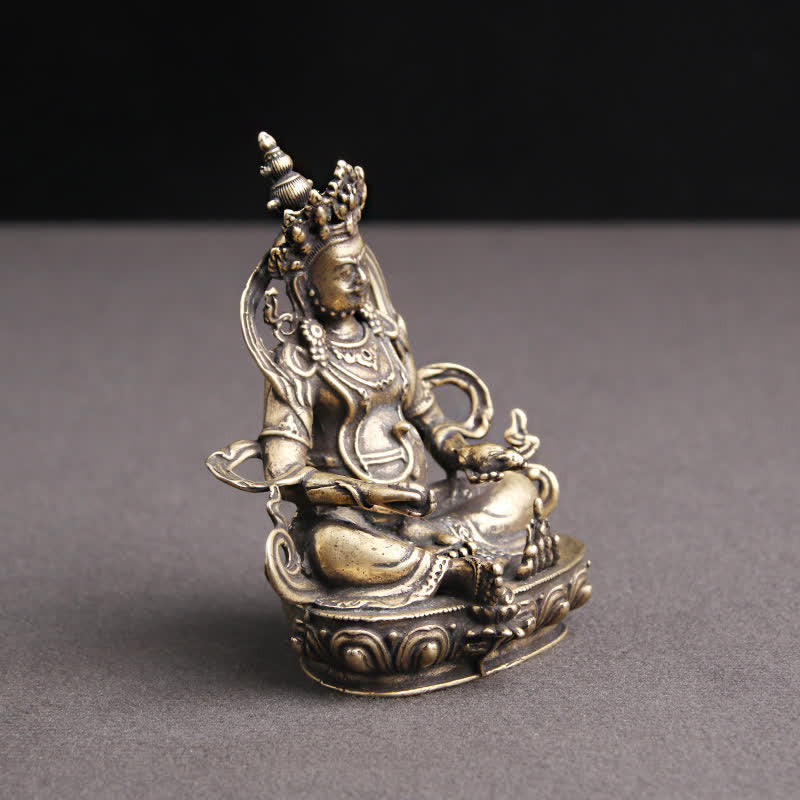 Yellow Jambhala Bodhisattva Figurine Serenity Copper Statue Decoration - image 4
