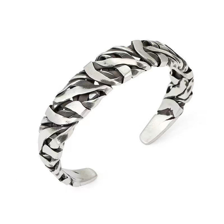 Buddha Stones Retro Line Texture Healing Cuff Bracelet Bangle - image 2