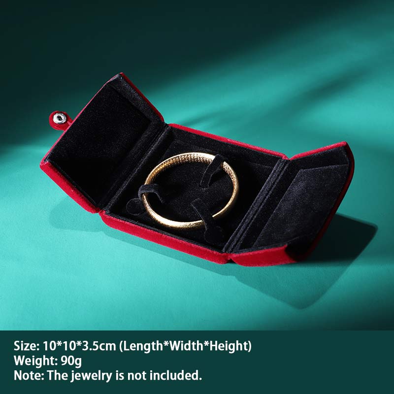 Jewelry Storage Box Flannel Gift Box - Wine Red - Bracelet Box - image 9