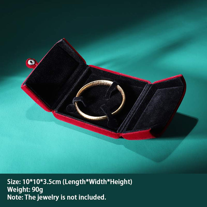 Jewelry Storage Box Flannel Gift Box - Wine Red - Bracelet Box - image 9