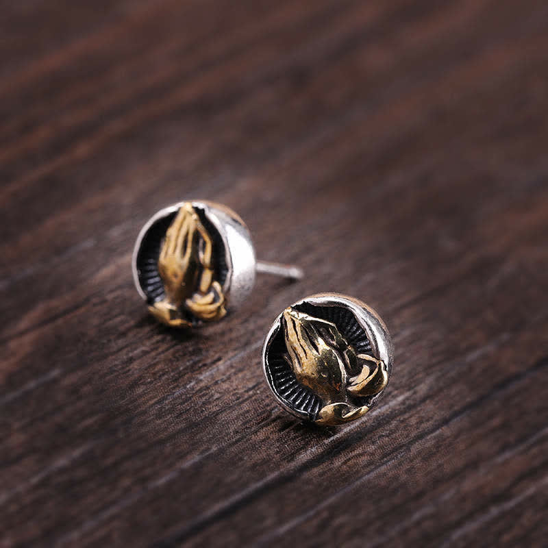 925 Sterling Silver Namaste Equality Stud Earrings - image 10