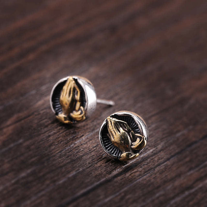 925 Sterling Silver Namaste Equality Stud Earrings - image 10