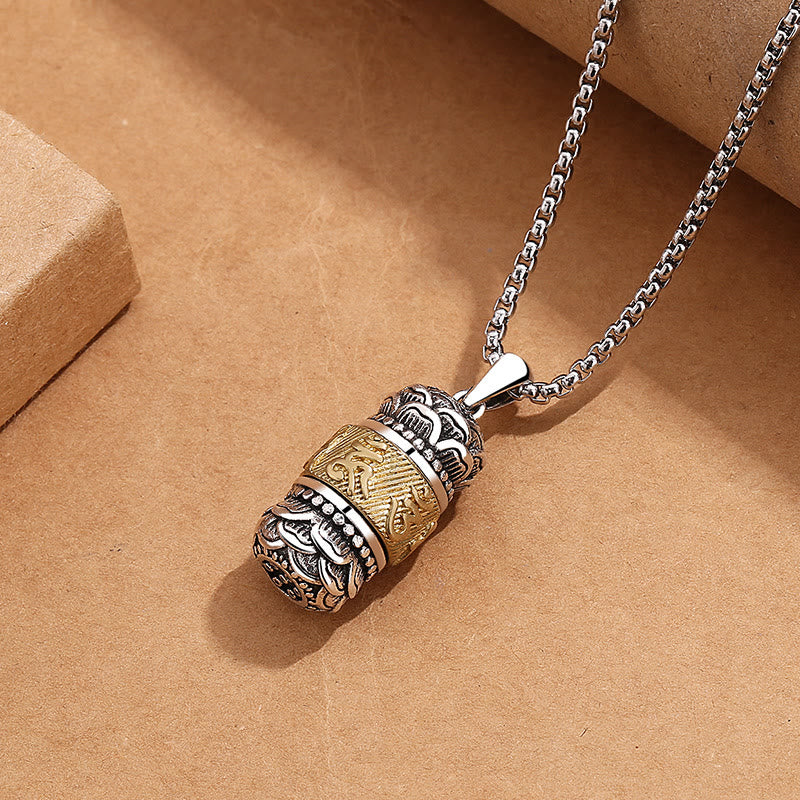 Buddha Stones Tibet Om Mani Padme Hum Carved Wisdom Purity Chain Leather Rope Necklace Pendant - image 1