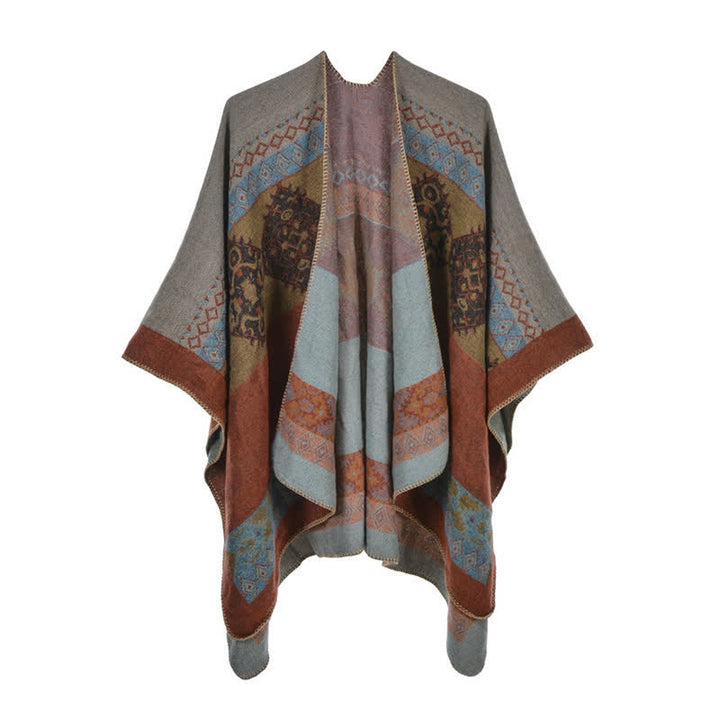 Buddha Stones Tibetan Shawl Diamond Pattern Winter Warm Cloak Scarf - image 17