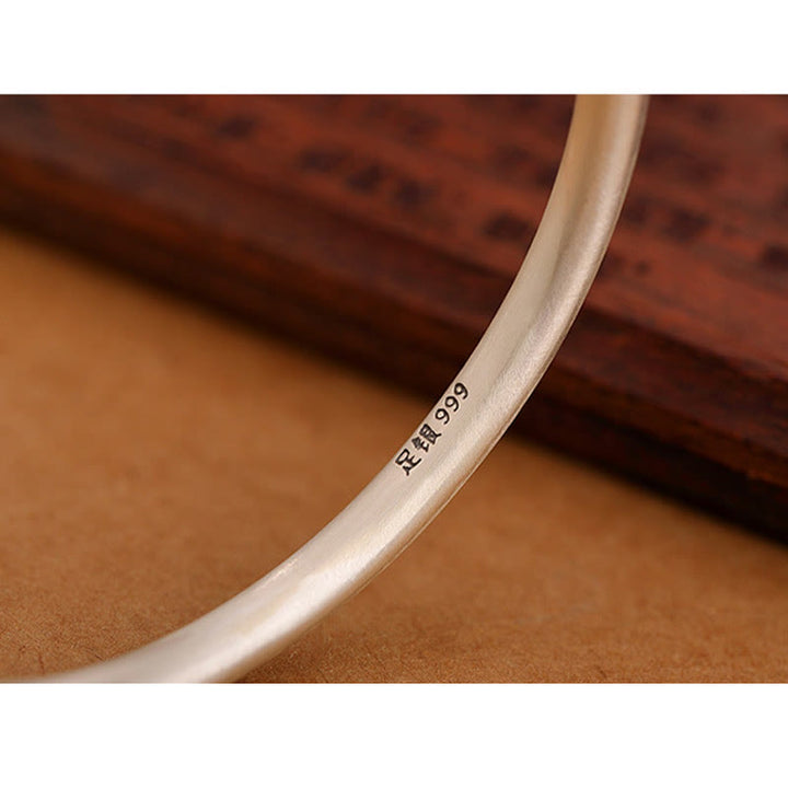 Buddha Stones Vintage 999 Sterling Silver Auspicious Clouds Design Luck Bracelet Bangle - image 7
