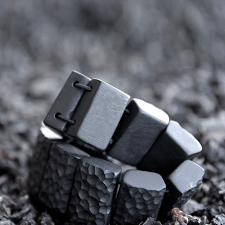 Buddha Stones Vintage Ebony Wood Texture Peace Couple Bracelet - image 6