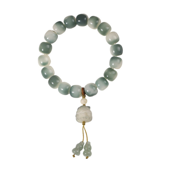 Buddha Stones Gradient Bodhi Seed Nine Tailed Fox Cat Paw Claw Pine Cone Peace Bracelet - image 11