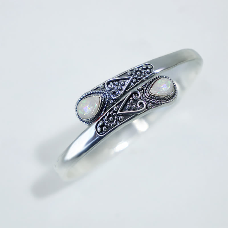 Buddha Stones Zircon Water Drop Pattern Healing Cuff Bracelet Bangle - image 5