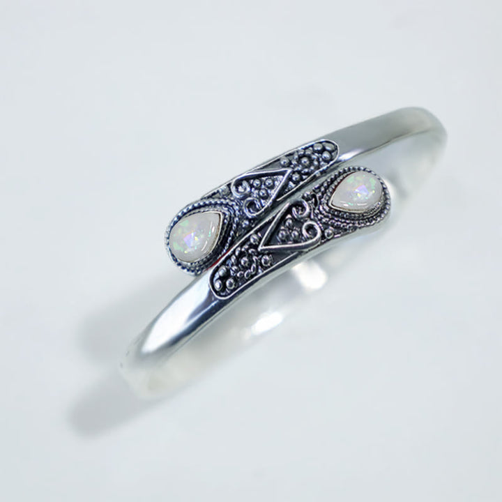 Buddha Stones Zircon Water Drop Pattern Healing Cuff Bracelet Bangle - image 5