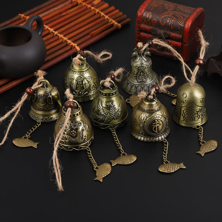 Feng Shui Buddha Koi Fish Dragon Elephant Wind Chime Bell Luck Wall Hanging Decoration - image 0