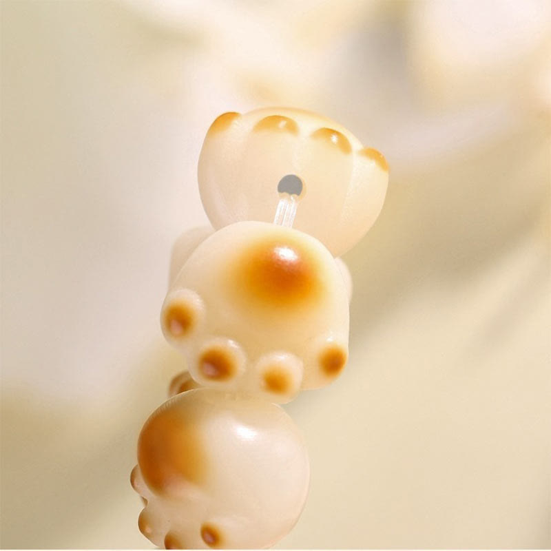 Buddha Stones Cute Cat Paw Claw Bodhi Seed Peace Bracelet - image 11