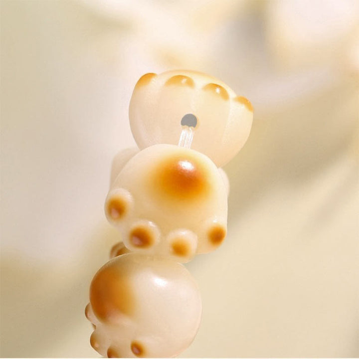 Buddha Stones Cute Cat Paw Claw Bodhi Seed Peace Bracelet - image 11