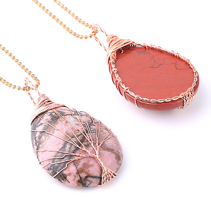 Buddha Stones Natural Quartz Crystal Tree Of Life Healing Energy Necklace Pendant - image 16