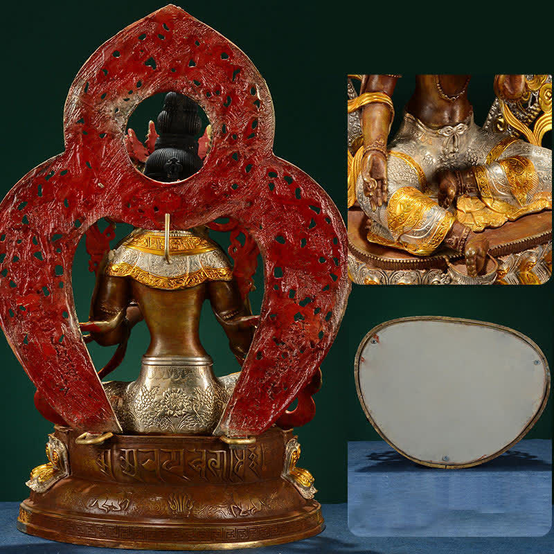 Bodhisattva Green Tara Hope Copper Statue Decoration - image 15