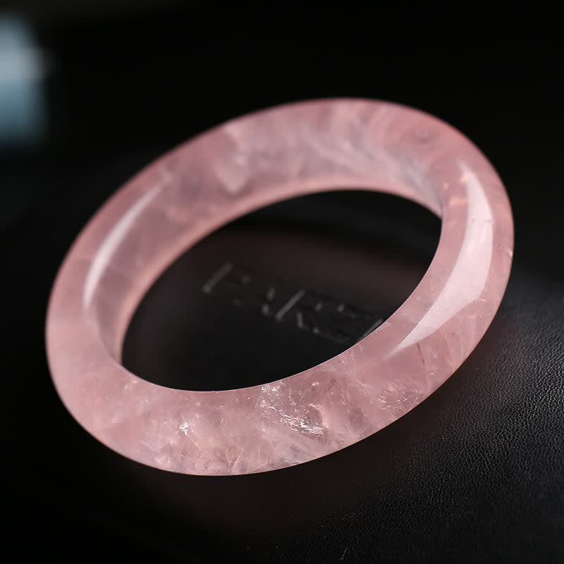 Buddha Stones  Natural Rose Quartz Love Caring Bracelet Bangle - 62mm - image 2