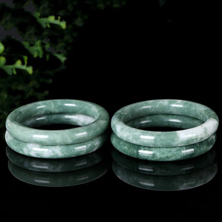 Buddha Stones Natural Jade Luck Abundance Bangle Bracelet - image 8