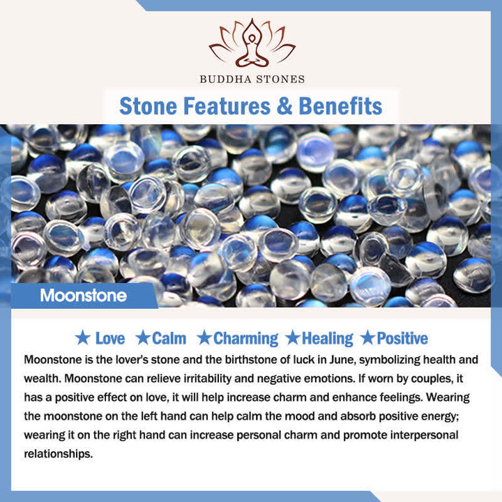 Buddha Stones Moonstone Healing Love Bracelet Bangle - image 6