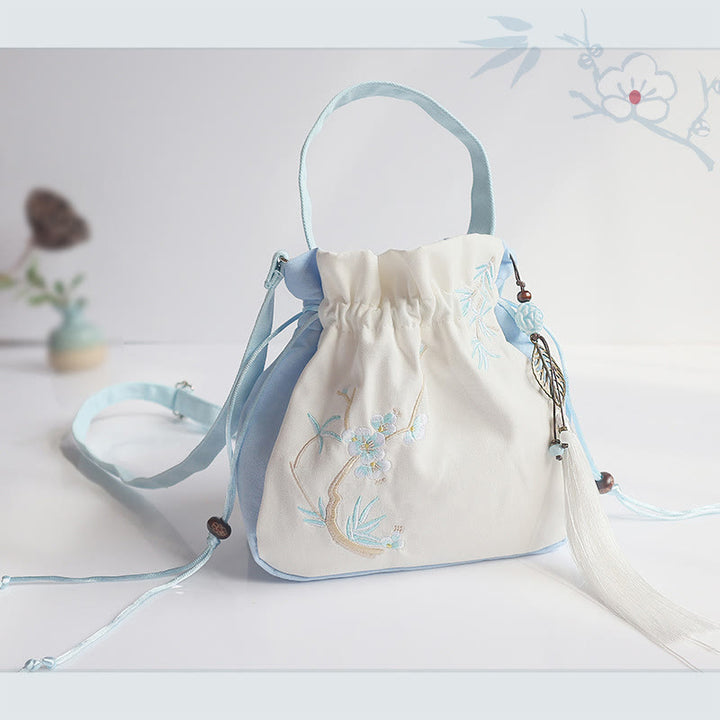 Buddha Stones Handmade Embroidered Flowers Canvas Tote Shoulder Bag Handbag - image 29