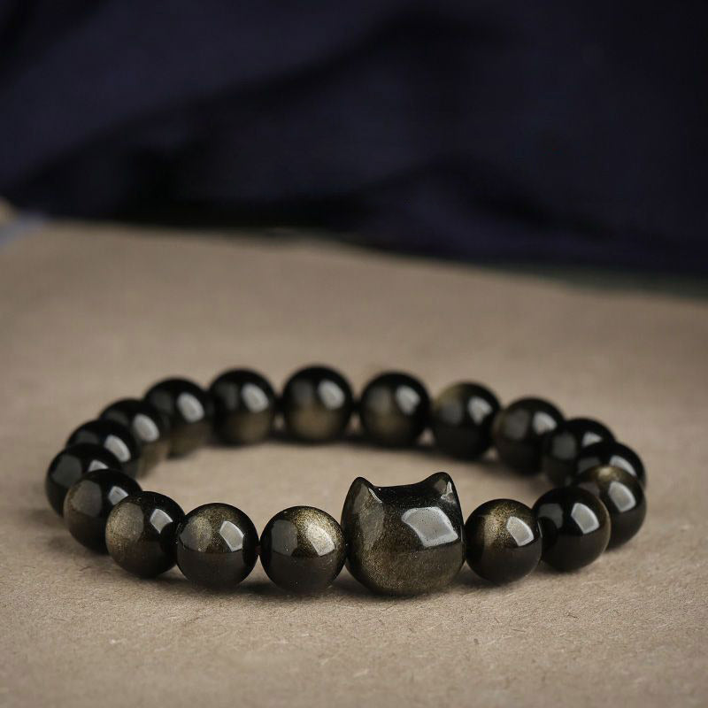 Buddha Stones "All the best for Luck and Confidence" Lovely Cat Bracelet Includes Gift Message Card - image 1