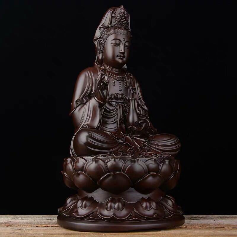 Avalokitesvara Ebony Lotus Harmony Blessing Home Decoration - image 1