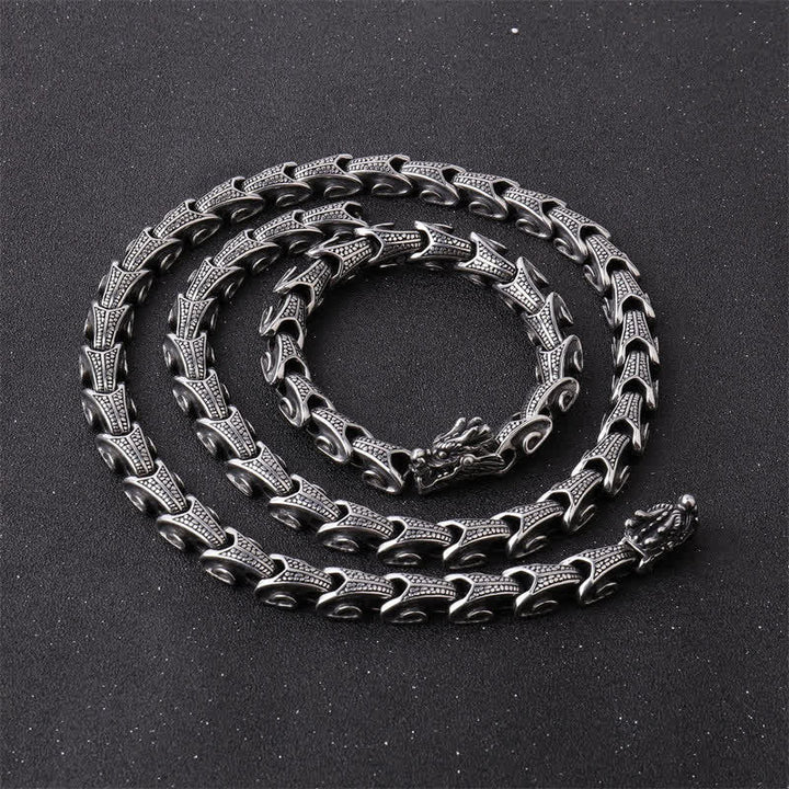 Dragon Pattern Titanium Steel Protection Necklace Pendant Bracelet - image 5