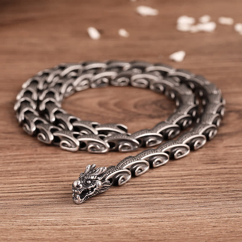 Dragon Pattern Titanium Steel Protection Necklace Pendant Bracelet - Dragon Head - image 1