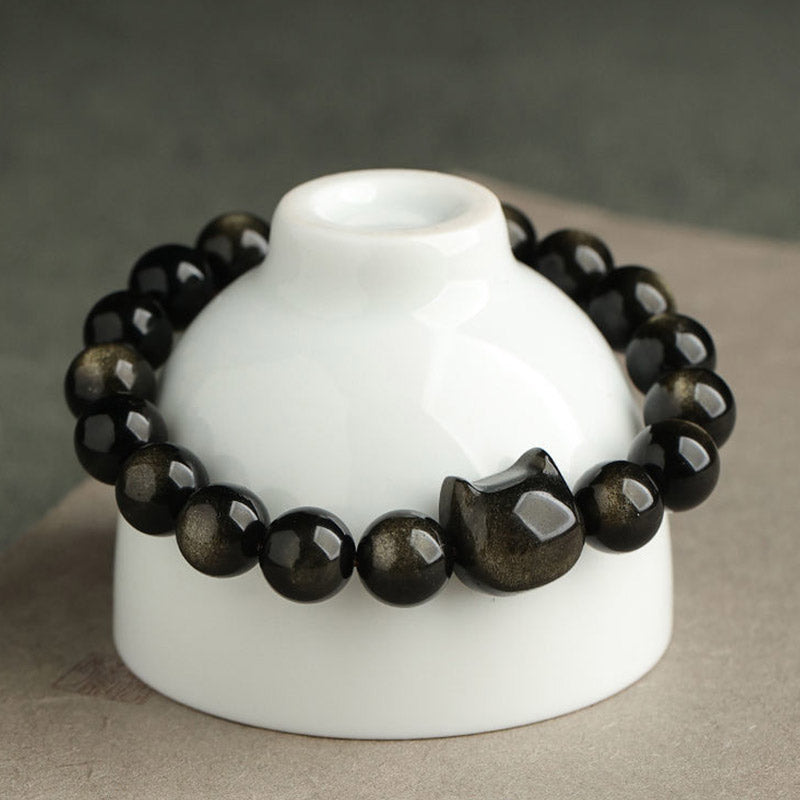 Buddha Stones "All the best for Luck and Confidence" Lovely Cat Bracelet Includes Gift Message Card - image 3