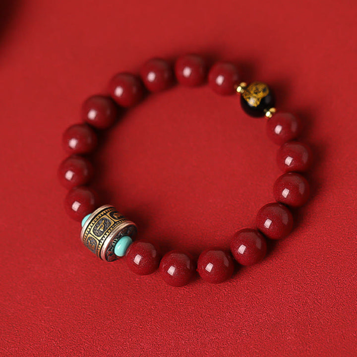 Buddha Stones 925 Sterling Silver Chinese Zodiac Natal Buddha Cinnabar Om Mani Padme Hum Calm Bracelet - image 15