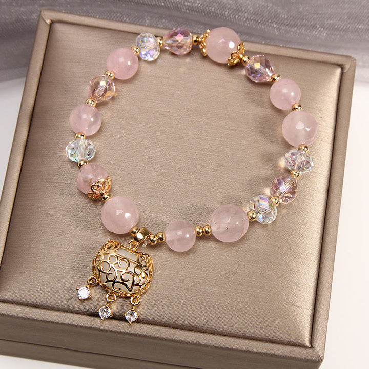 Buddha Stones Natural Pink Crystal Soothing Protection Bracelet