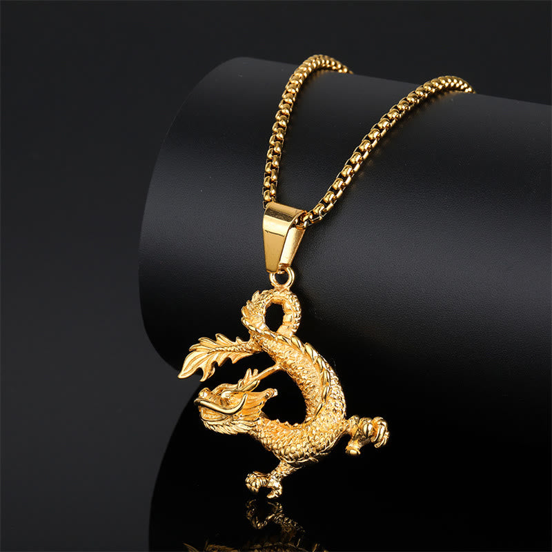 Buddha Stones Dancing Dragon Pattern Luck Necklace Pendant - image 2
