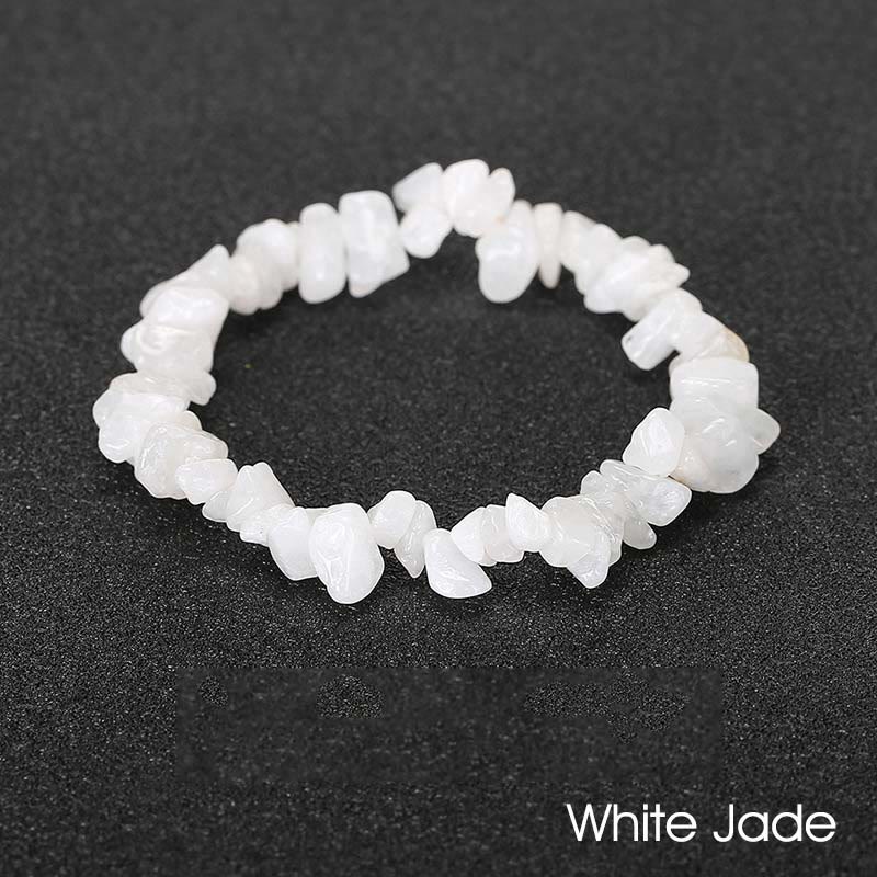 Natural Irregular Shape Crystal Stone Warmth Soothing Bracelet - White Jade(Wrist Circumference: 15-18cm) - image 75