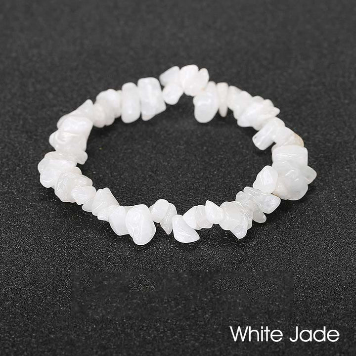 Natural Irregular Shape Crystal Stone Warmth Soothing Bracelet - White Jade(Wrist Circumference: 15-16cm) - image 75