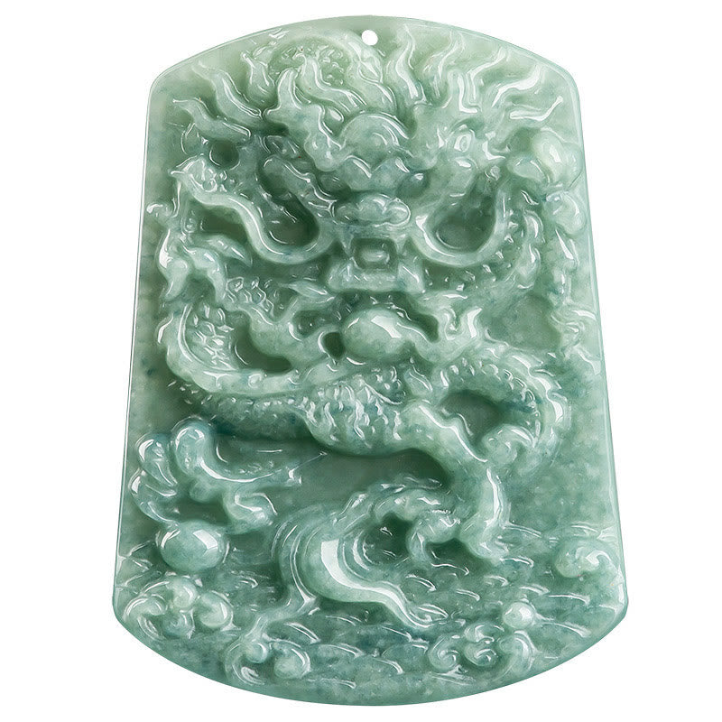 Buddha Stones Natural Jade Chinese Zodiac Dragon Sea Luck String Necklace Pendant - image 10