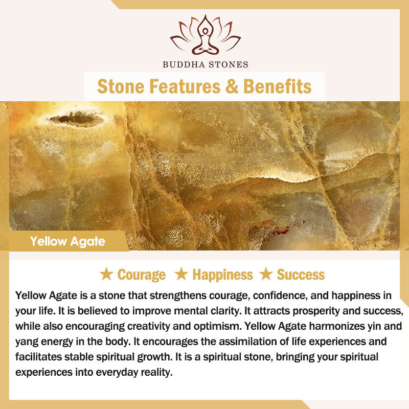 Buddha Stones Lazurite Lapis Lazuli Yellow Agate Positive Bracelet - image 9