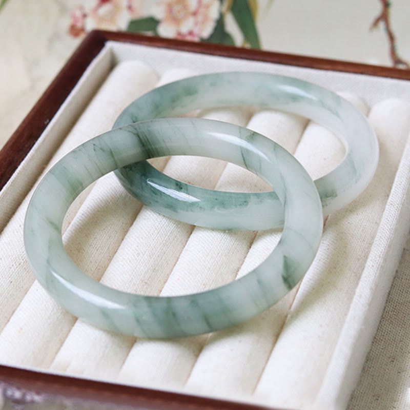Buddha Stones Natural Jade Luck Prosperity Bangle Bracelet - image 9