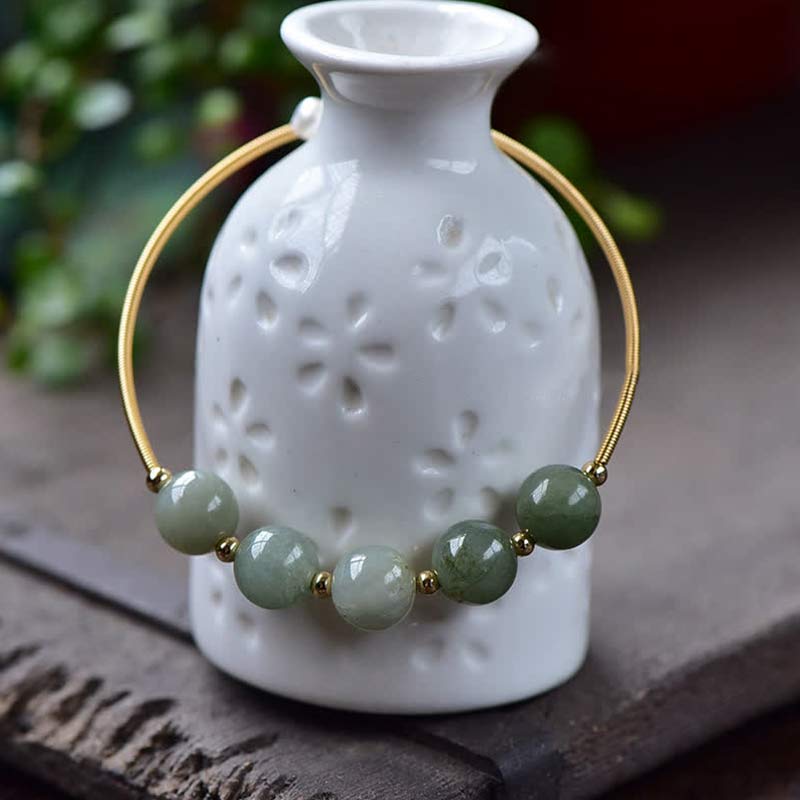 Buddha Stones Jade Abundance Luck Blessing Bracelet Bangle - image 2