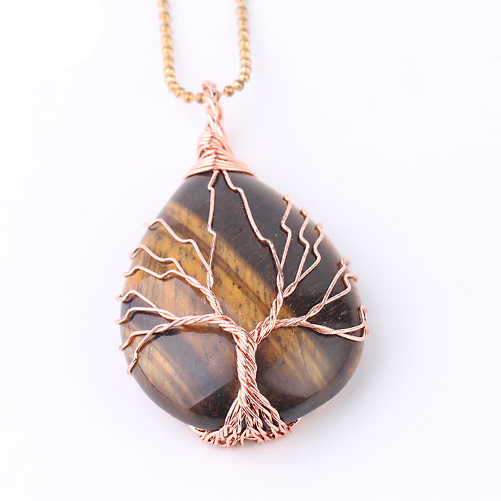 Buddha Stones Natural Quartz Crystal Tree Of Life Healing Energy Necklace Pendant - image 12