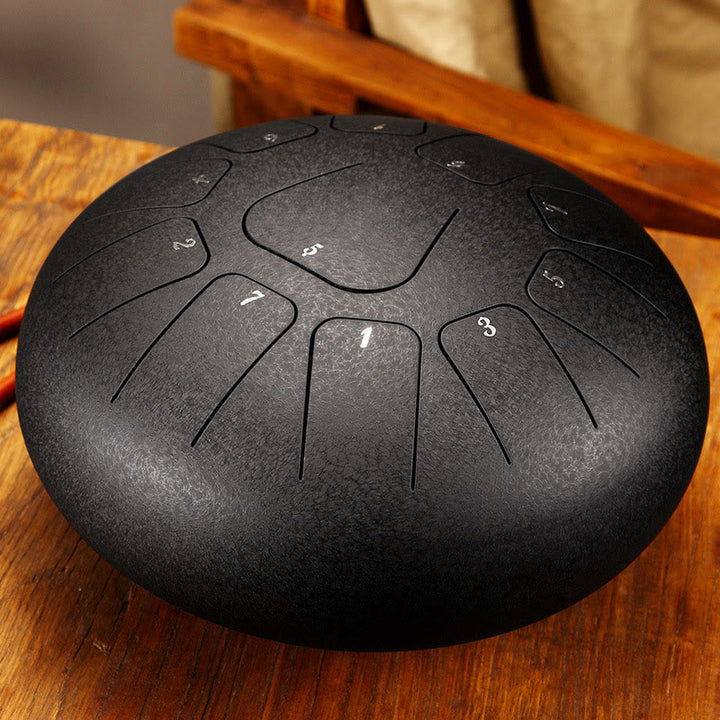 Buddha Stones Steel Tongue Drum Sound Healing Mindfulness Meditation Yoga Drum Kit 11 Note 8 Inch - Granite Gray - image 19