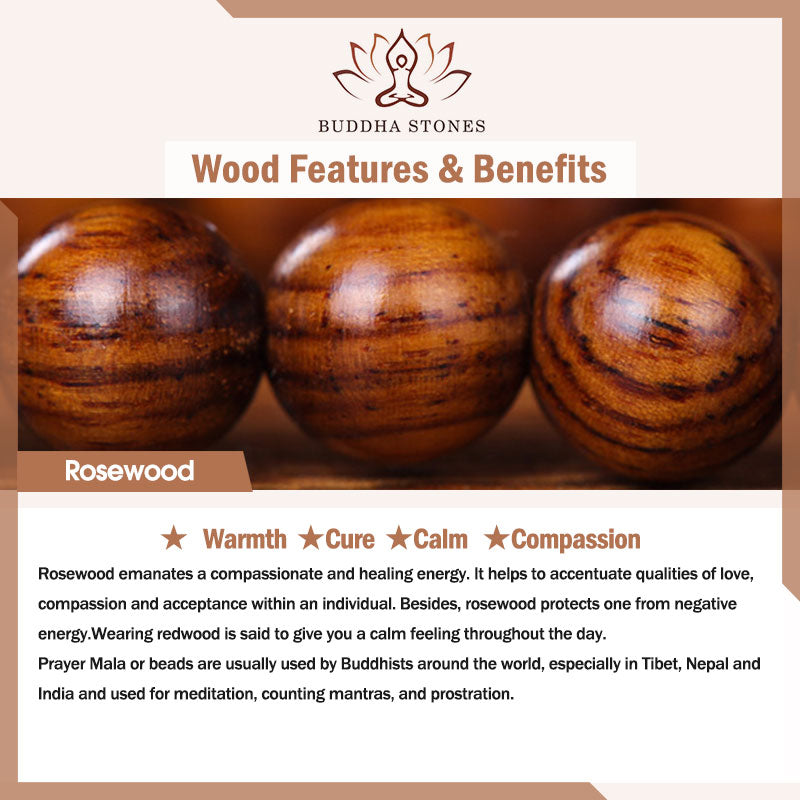 Buddha Stones Tibetan Rosewood Engraving PiXiu Warmth Bracelet